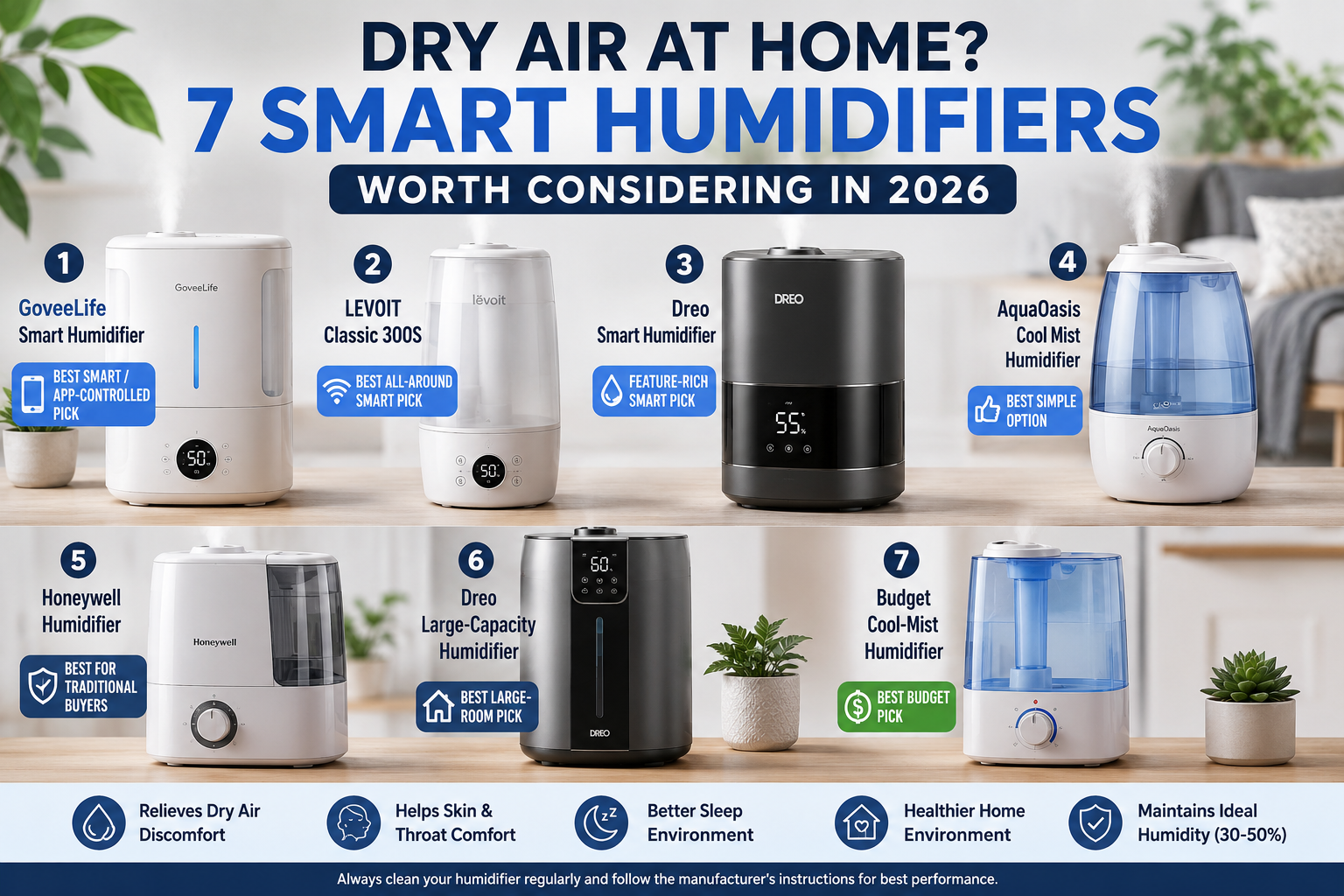 Dry Air at Home? 7 Smart Humidifiers Worth Considering in 2026