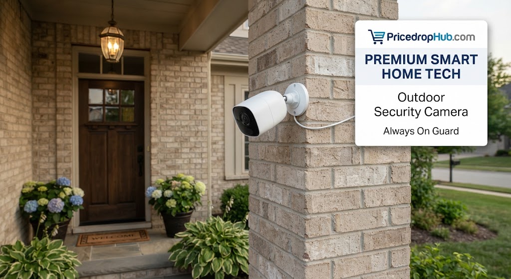 IP65 weatherproof Kasa 2K outdoor security camera mounted outside a home